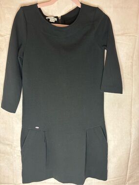 Lacoste Black Shift Dress with Zipper Back